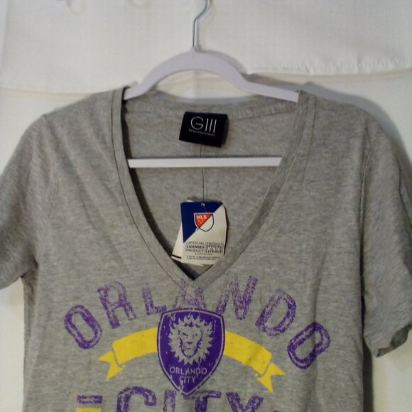 Orlando City MLS Soccer Shirt Women L Short Sleeve Glll Sports Gray - Picture 3 of 13